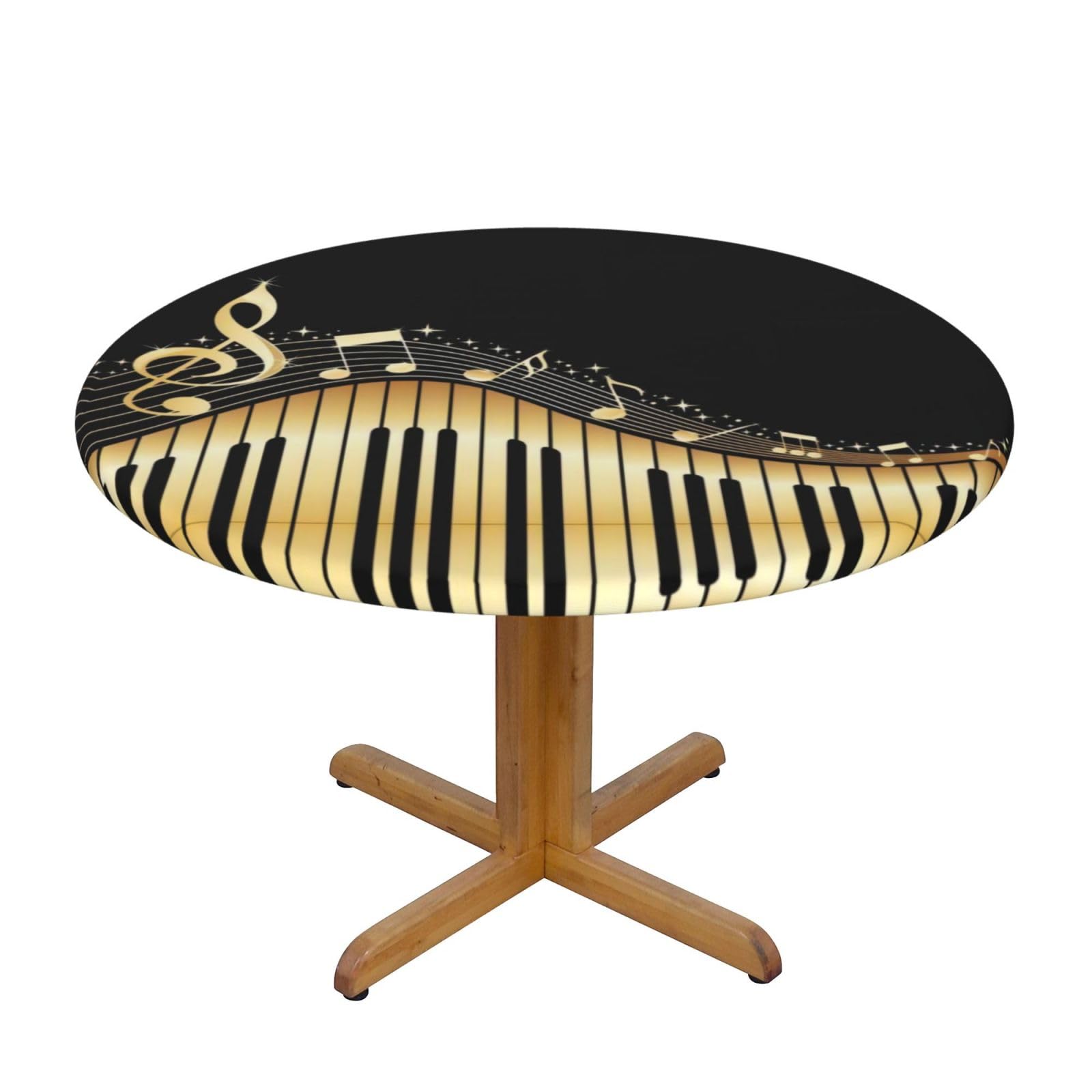 ZQYTGFDC Music S Decorative Round Tablecloth Waterproof Anti Stain Oil Proof Size for 40 50 inch