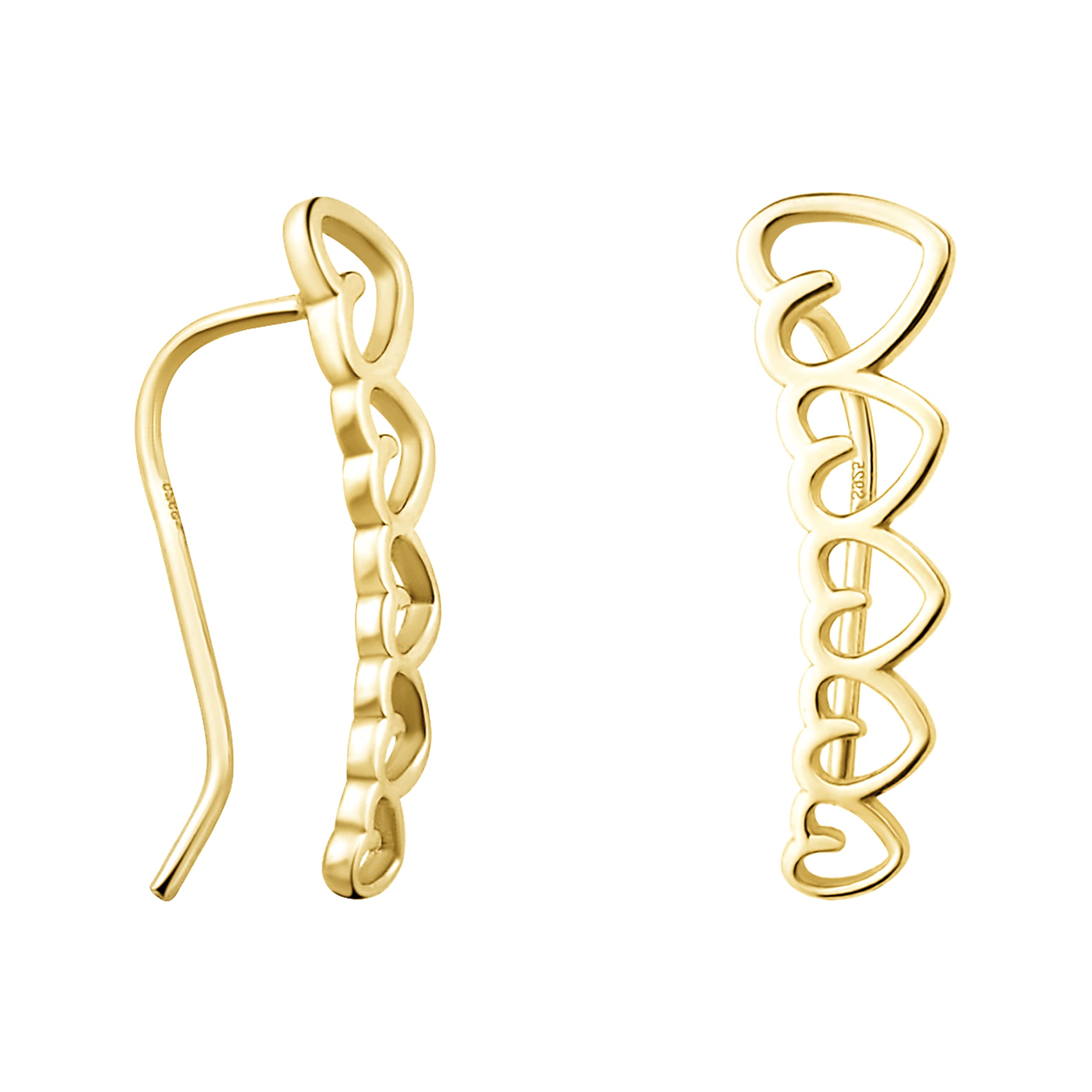 SOFIA MILANI - Boucles d'Oreilles pour Femme en Argent 925 - Grimpeur d'Oreille en Forme de Coeur
