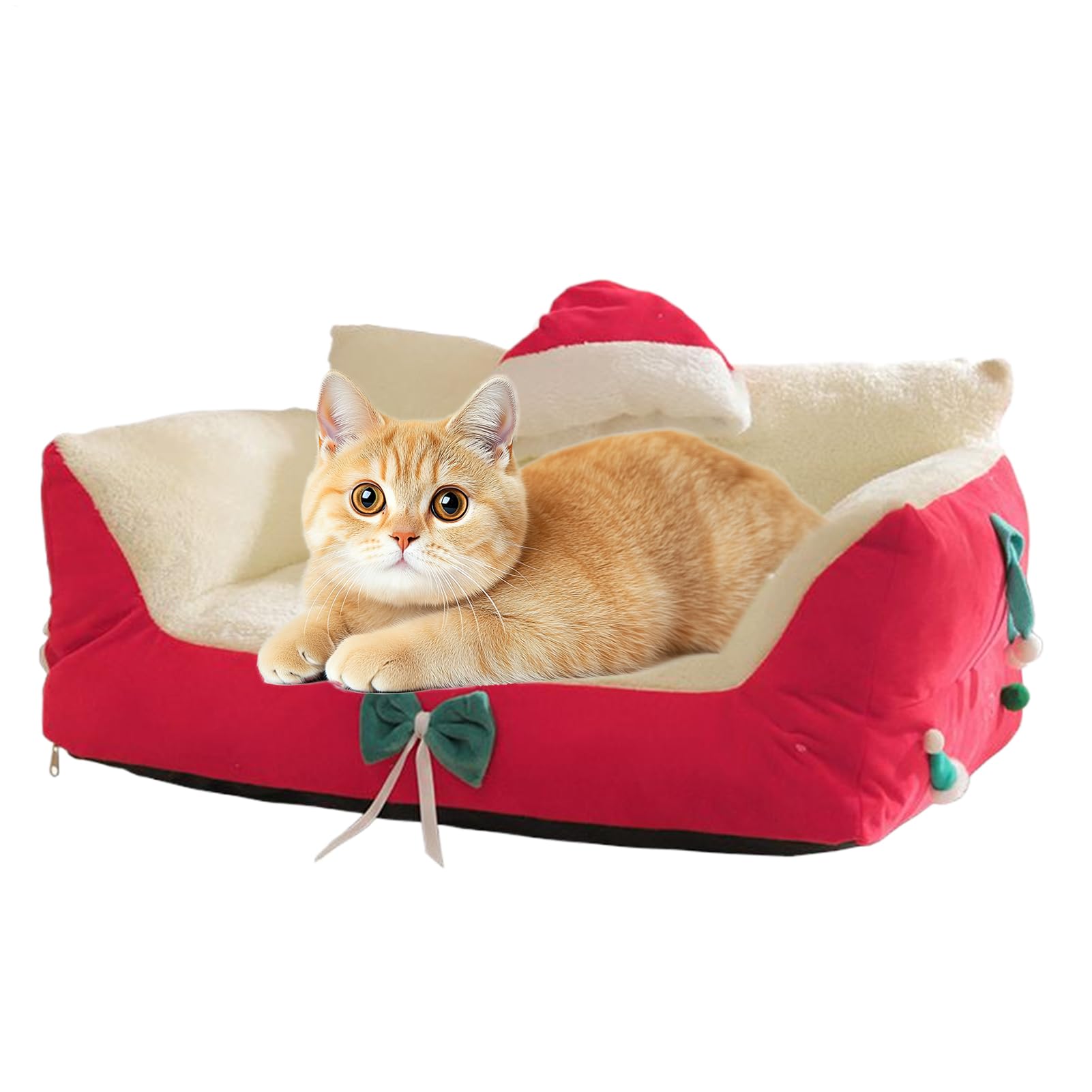 Lit pour animal domestique antidérapant et panier apaisant d'hiver pour chien et chat