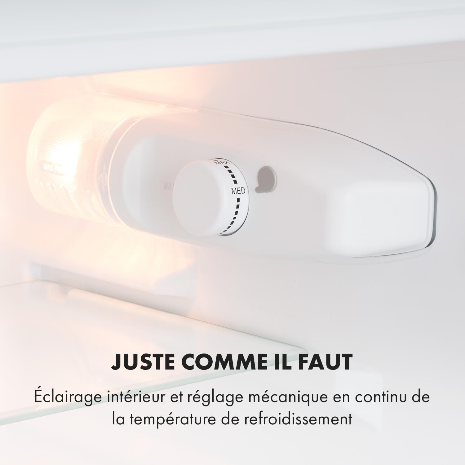 KLARSTEIN Big Daddy Cool - combiné réfrigérateur-congélateur, 87 l: réfrigérateur 61 L et congélateur 26 L, classe énergétique E, système ECOExcellence, 2 clayettes en verre de sécurité, noir
