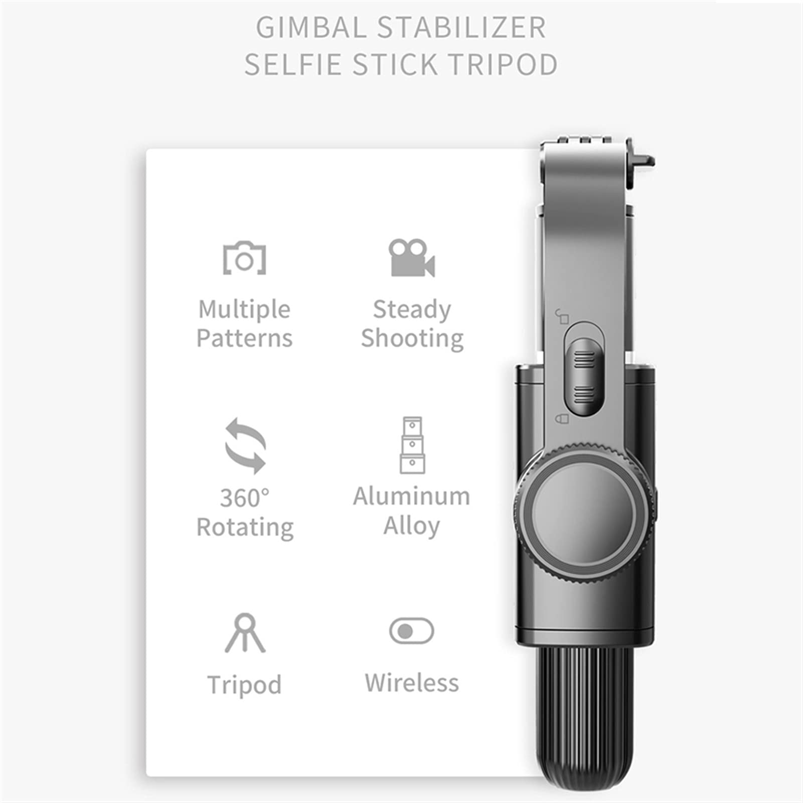 SCRUBY Treppiede estensibile per selfie Bluetooth con otturatore remoto mini stick portatile per selfie (nero)
