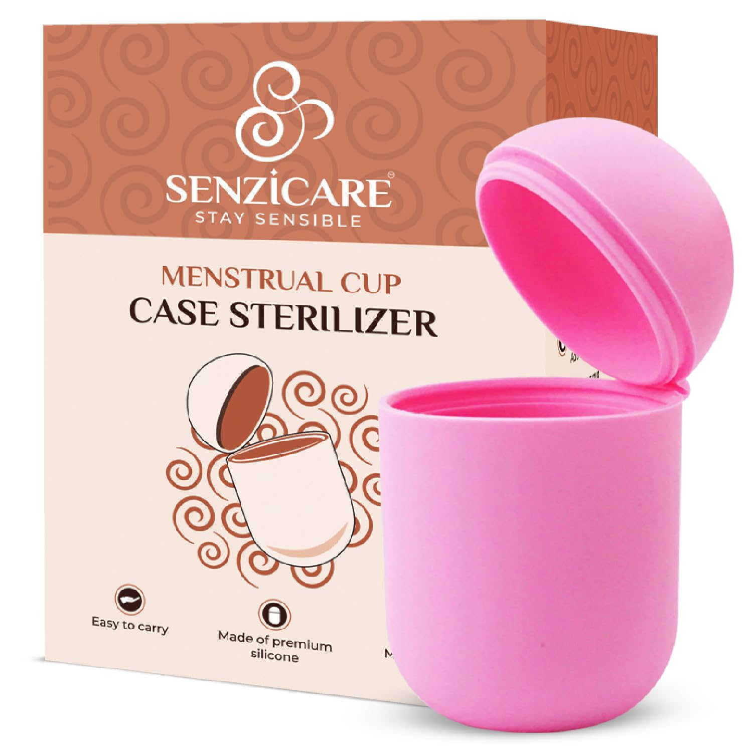 Senziwash Menstrual Cup Sterilizer and Case | Easy-To-Use | Kills 99% Of Germs In 3 Minutes | Microwave Friendly | Reusable Silicone Sterilizing Holder (Sterilizer & Case (Pink)) (B0C2PM4LQL) Amazon Price History, Amazon Price Tracker