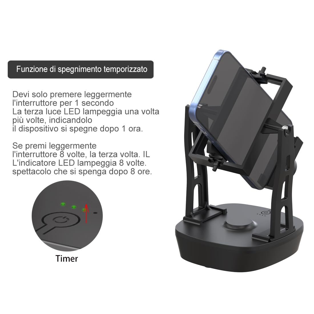 Accessoires de Balançoire pour Téléphone Portable Podomètre Marche Fonction d'arrêt chronométrée Deux Postures d'oscillation