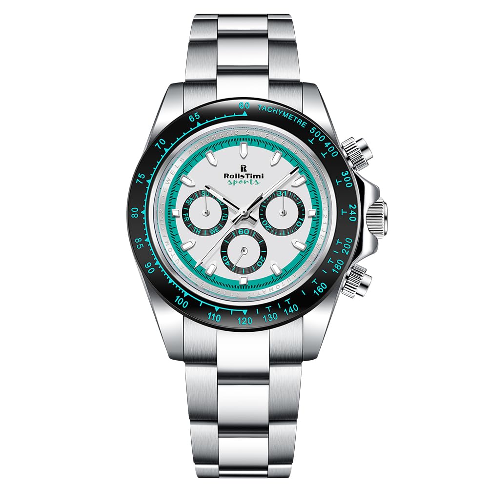 RollsTimi Herrenuhr RT137 Mechanisch Automatisch Edelstahl Leuchtend Wasserdicht Multifunktional Casual Business Uhr Herren Mode Sport Chronograph Saphirglas Uhr