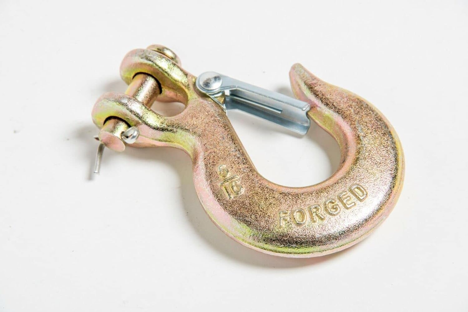 Hi-Gear Clevis Slip Hooks with Latch Safety Chain for 5/16'' Tow Chain, 4,300 LBS Working Capacity, Grade 70, ATV Quad Winch Cable Chain, Hook Tie Down for Towing, Package of 4.