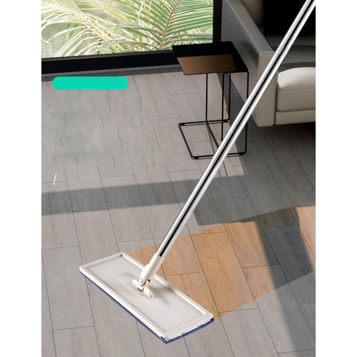 Toyvian Trapeador Plano de Fibra Cubo y Mopa para Limpieza de Suelos en Casa, Herramienta para Recoger Polvo y Ahorrar Espacio