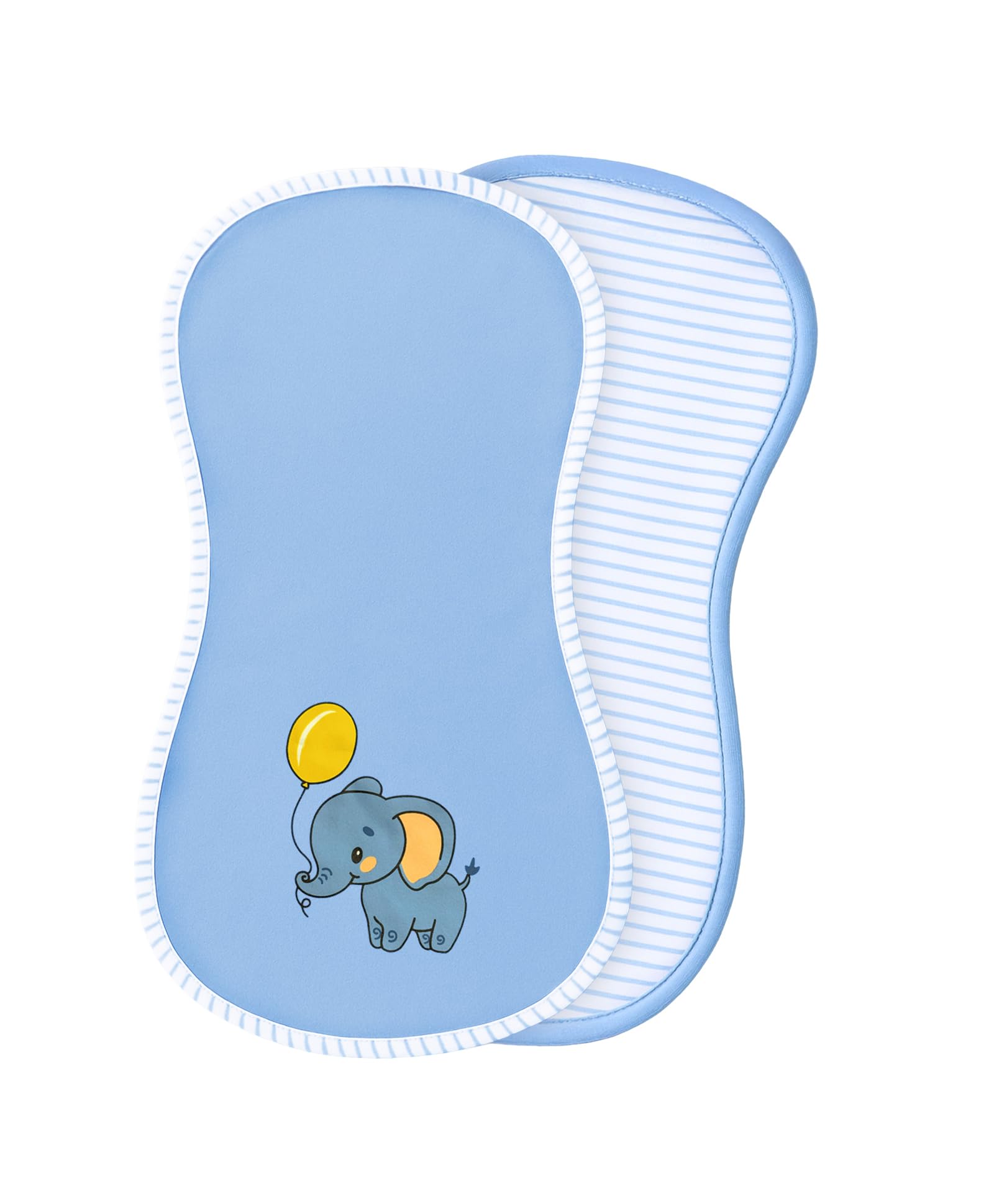 Mi Arcus Solid and Stripes Pattern Blue Feeding Burp Cloth for Baby Boys Girls Kids 0-12 Months Pack of 2-picture-10