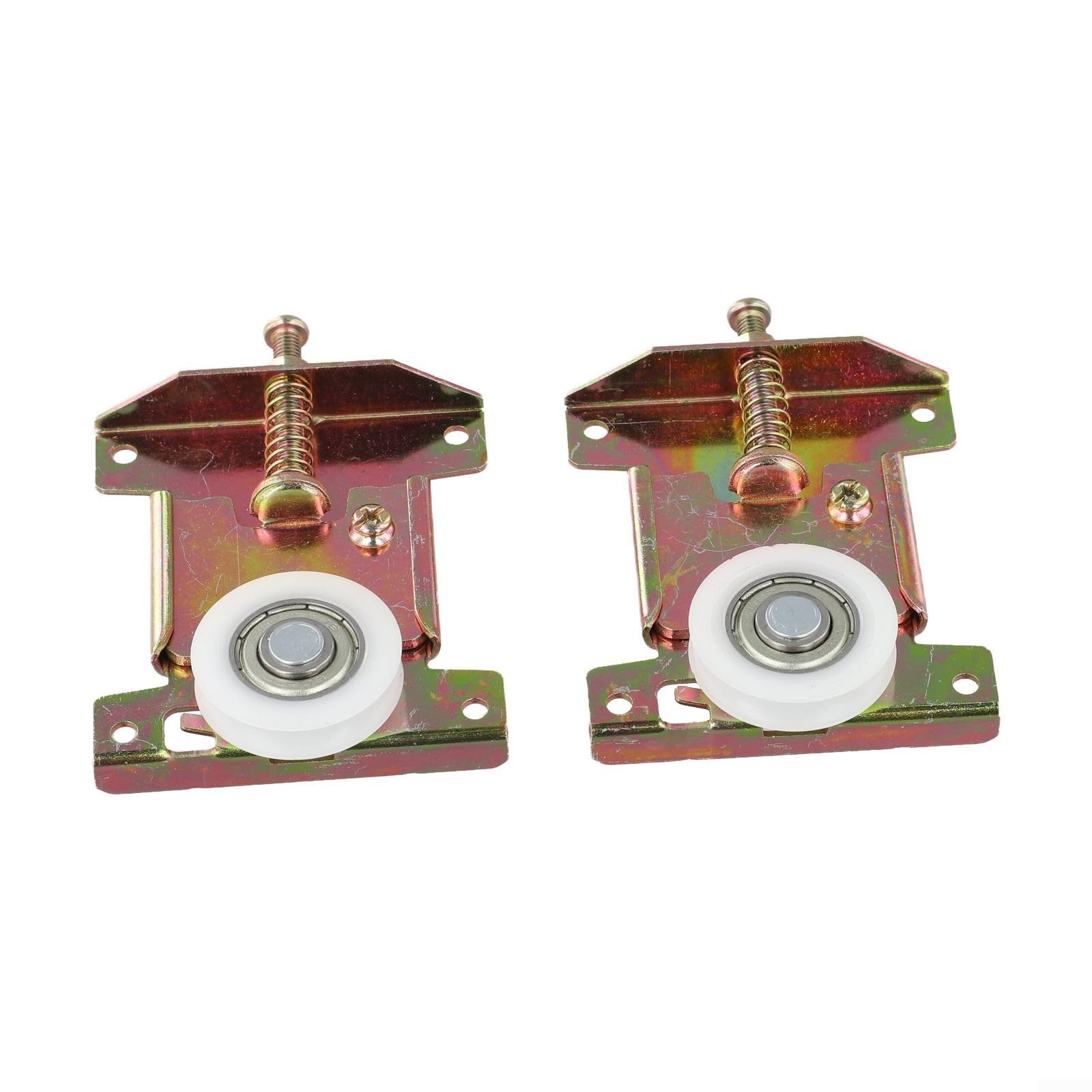 Lot de 2 rouleaux de porte coulissante avec rainure en U en métal pour rails d'armoire et de garde-robe