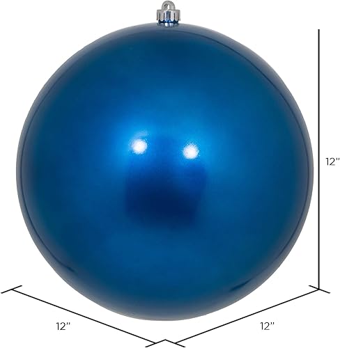 Vista 61 de Vickerman Adorno de bola de caramelo rojo de 12 pulgadas, inastillable y resistente a los rayos UV, confiable y listo para colgar, adornos rojos