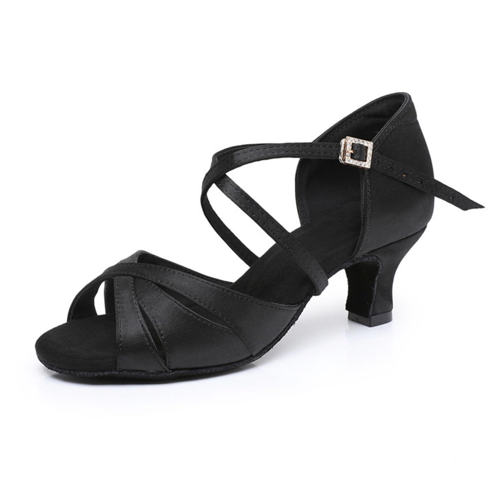 Scarpe da Ballo Donna Latino Americano Raso Tacco Professionale Scarpe da Ballo Salsa Tango Bachata Rumba per Danza Principianti Pratica e Performance con Suola Morbida Antiscivolo Tacco 37-42EU