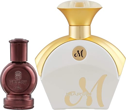 Ajmal Tempest Concentrated Perfume Oil Floral Alcohol-free Attar 12ml for Unisex and Maryaj M White for Her Eau De Perfume Floral Fruity Perfume 90ml for Women