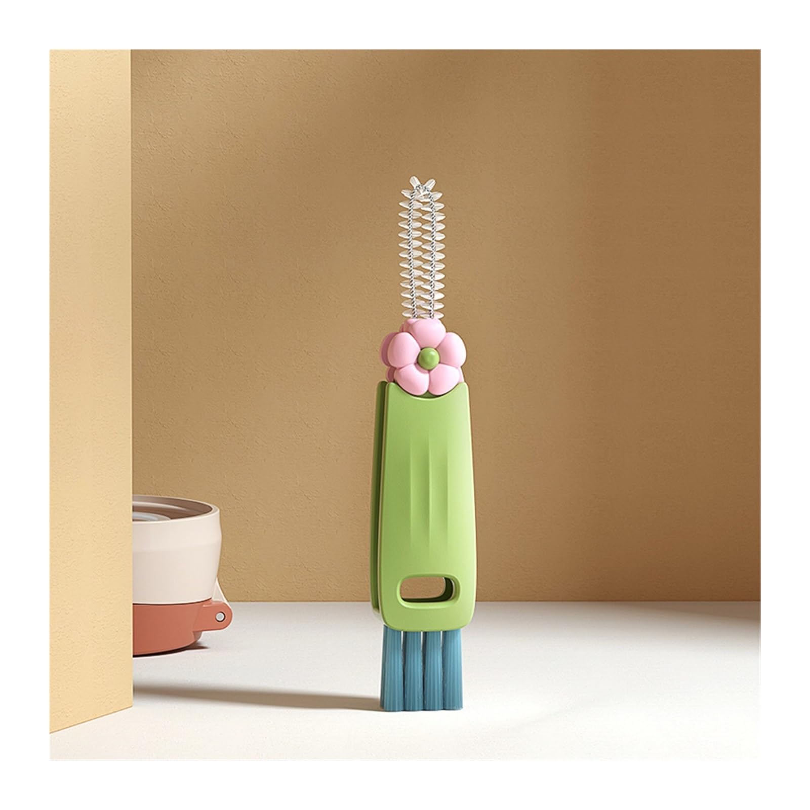 3 in 1 Cup Lid Cleaning Brush?Sealing Cover Cleaning Brush?2024 New Crevice Cleaning Brush,Straw Cleaner Brush?Cup Cleaning Brush?Cleaning Brush for Sealed Food Storage containers with lids (1, GREEN)