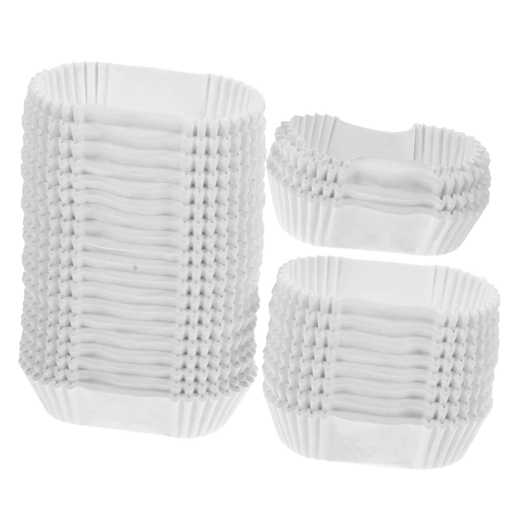 MAGICLULU 4 Stück Kuchen Tassen Cupcake-Becher Pappbecher zum Backen Backpapierbecher Cupcake-Liner Form Oval Backförmchen aus Muffinpapier Muffinförmchen aus Papier Weiß