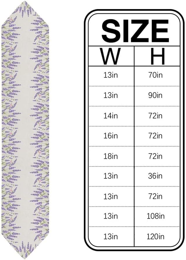 Lavender Cotton Hemp Sole Table Runners Holiday Wedding Decor Dinning Table Cover Christmas Decorations Table Cloth(33x229cm)