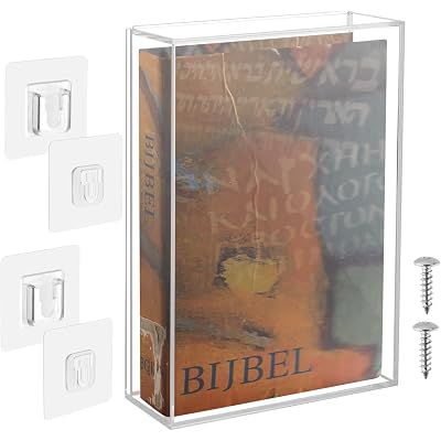 Acrylic Wall Mount Bible Display Case, Vertical & Horizontal, 10.25 x 7.25 x 2 inch