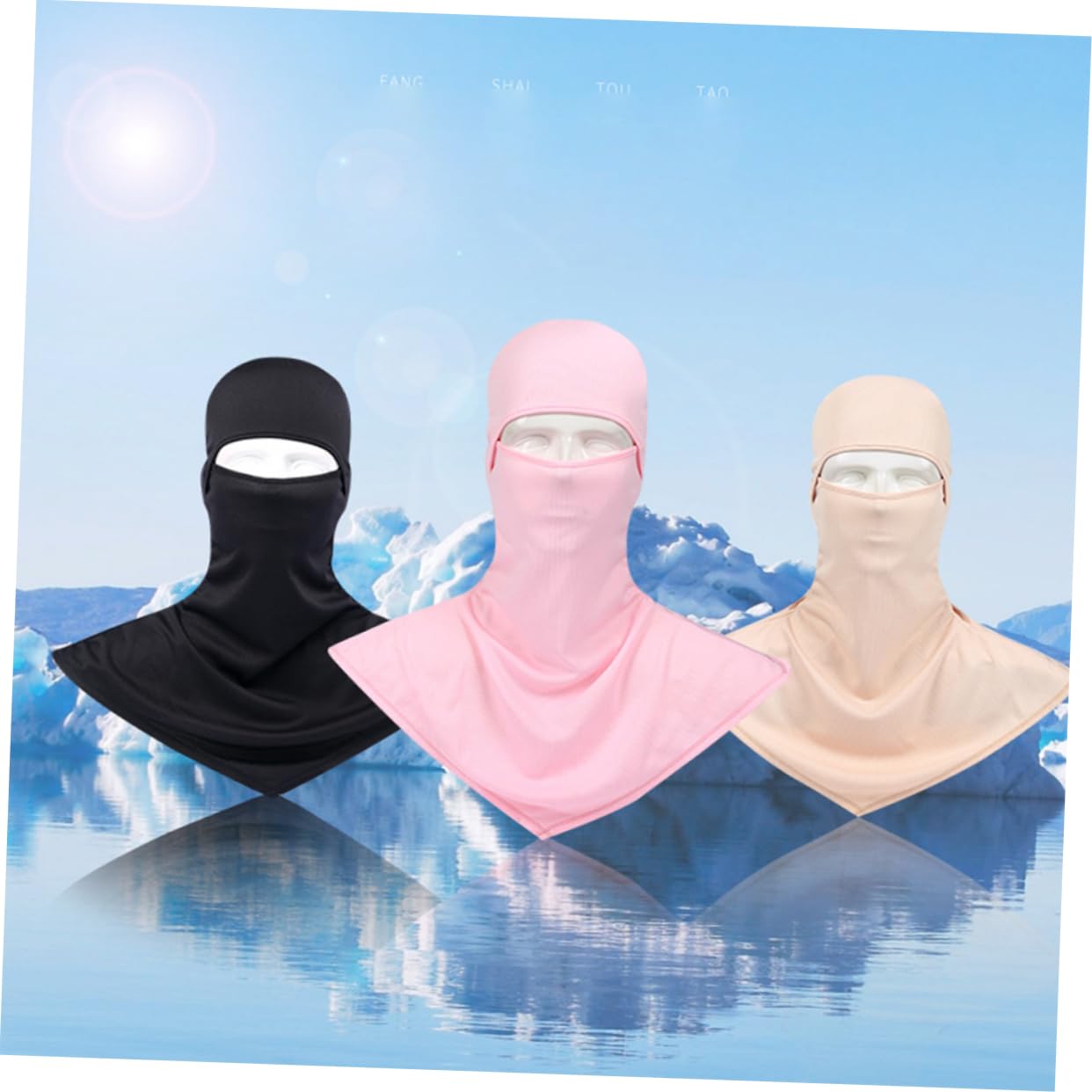 JUMPLAWN 1pc Sun Block Riding Mask Breathable Full for Outdoor Activities Quick-Drying and Sweat-Absorbent Protective Headgear Black