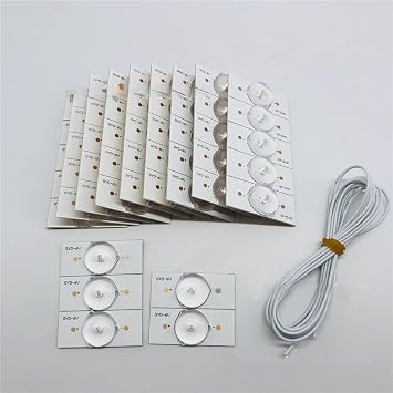 20 Pcs White High Hardness 3V 1W 3030 SMD Lamp Beads Lens LED Backlight with Cable Universal for 3265 Inch TV Repair LED Backlight with Board