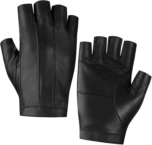 Harssidanzar Fingerless Driving Gloves Outdoor Sport Half Finger Cosplay Costume Gloves for Women KL028US
