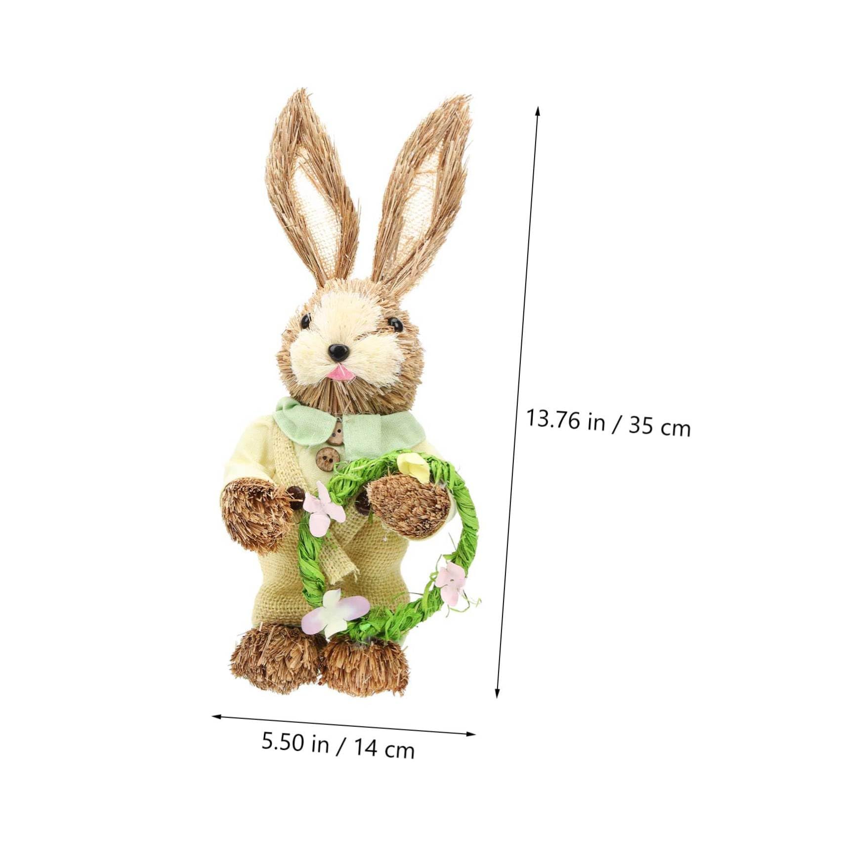 STOBAZA 4piezas Estatua De Conejo De Pascua Tejida Mano Decoración De Conejo De para Jardín y Hogar Adornos De Varios Estilos
