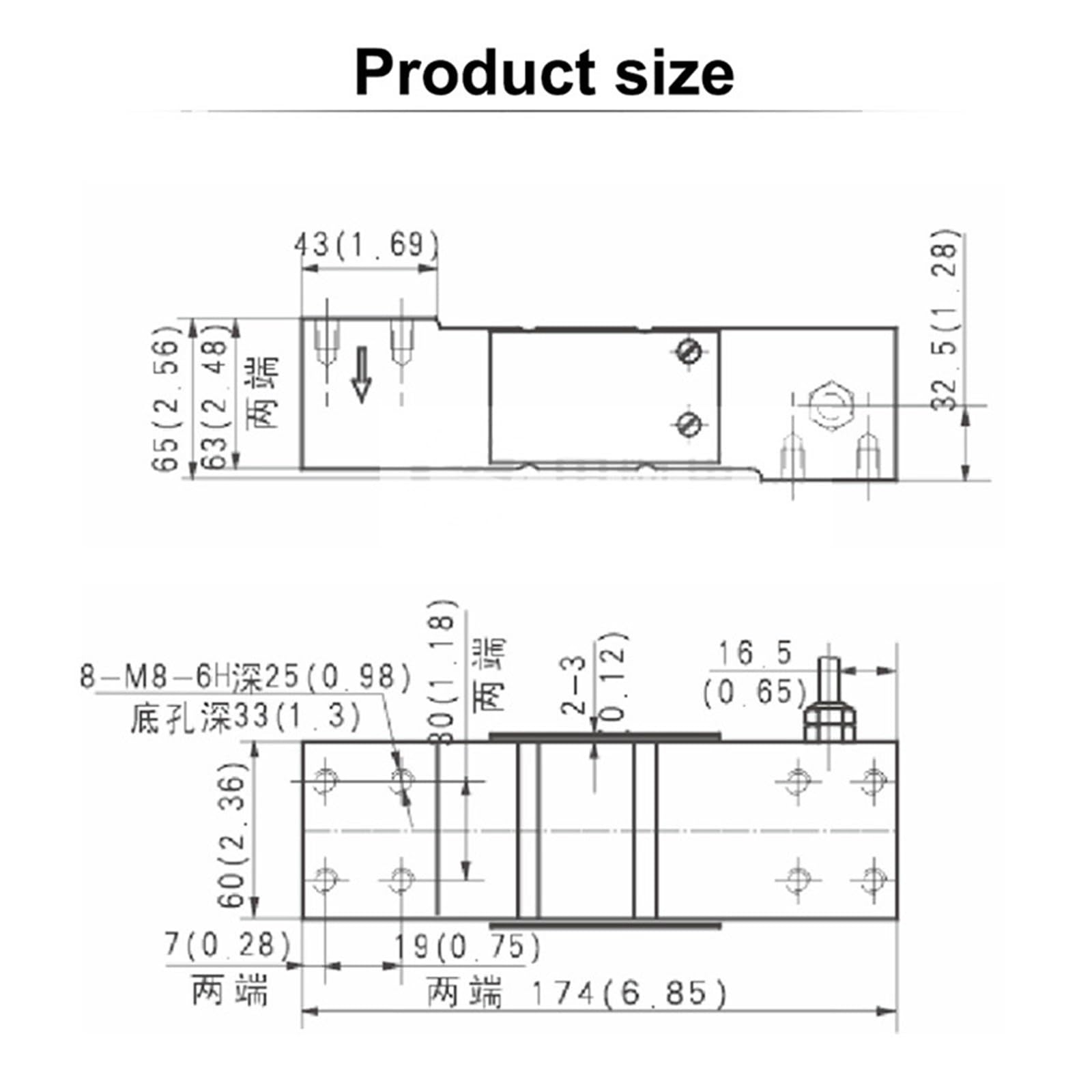 1 pieza H6G báscula de embalaje célula de carga sensor de pesaje de acero inoxidable puente de pesaje sensor de peso de medición(600kg)