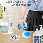 Electric Resin Mixer with Stand, Rechargeable Epoxy Resin Mixer with Hands-Free Resin Mixer Stand for Save Your Wrist, Resin Accessories for Resin, Silicone, Resin Molds, Soap Making & More
