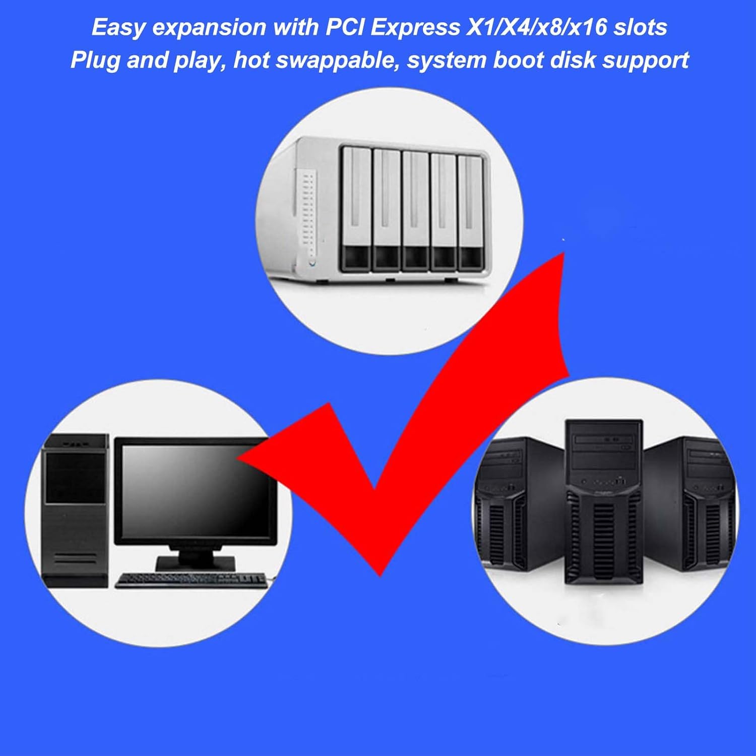 Controller PCI Express Expansion Card, SATA Card 8 Port Support Hot Swappable Boot System, Disk PCIE to SATA 3.0 Expansion Board with Short Baffle for
