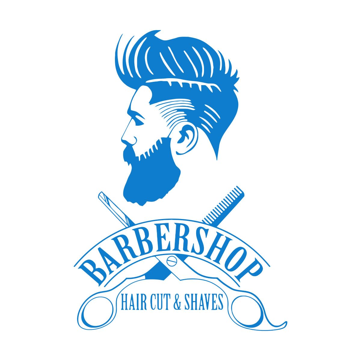 Barber Shop Logo Wall Decal Traditional Barbers Decals Sticker Window Barber Shop Art Sign Removable Art Mural Home Decor Large - 57x81cm — image 1