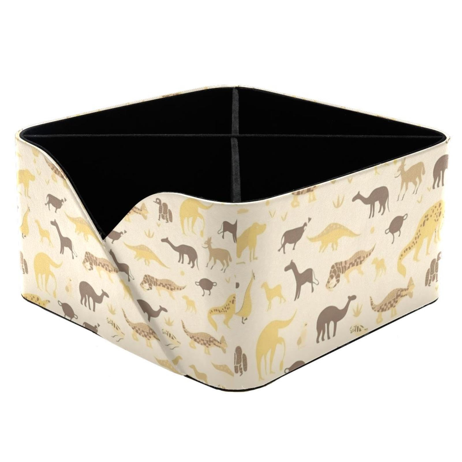 Porte-stylo rectangulaire silhouette animal jaune pour bureau enfant et femme