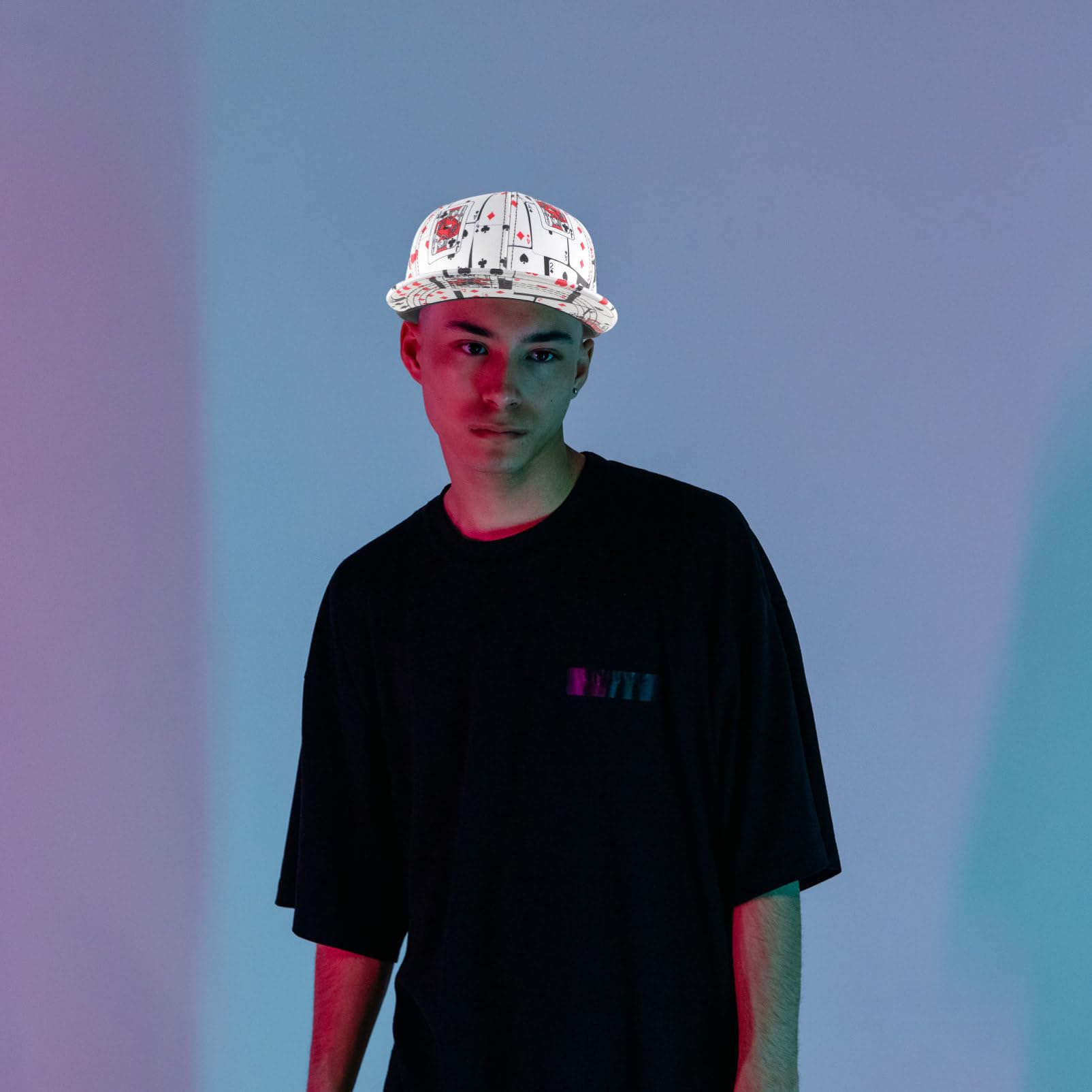 CALLARON Baseball Cap Bedrucken Baseballcap Stylische Baseballkappe Bedruckte Baseballkappe Gym Cap Baseball Kappe Schutzhelm Spielkarten-Baseballmütze Baseballmützen für Herren Baumwolle