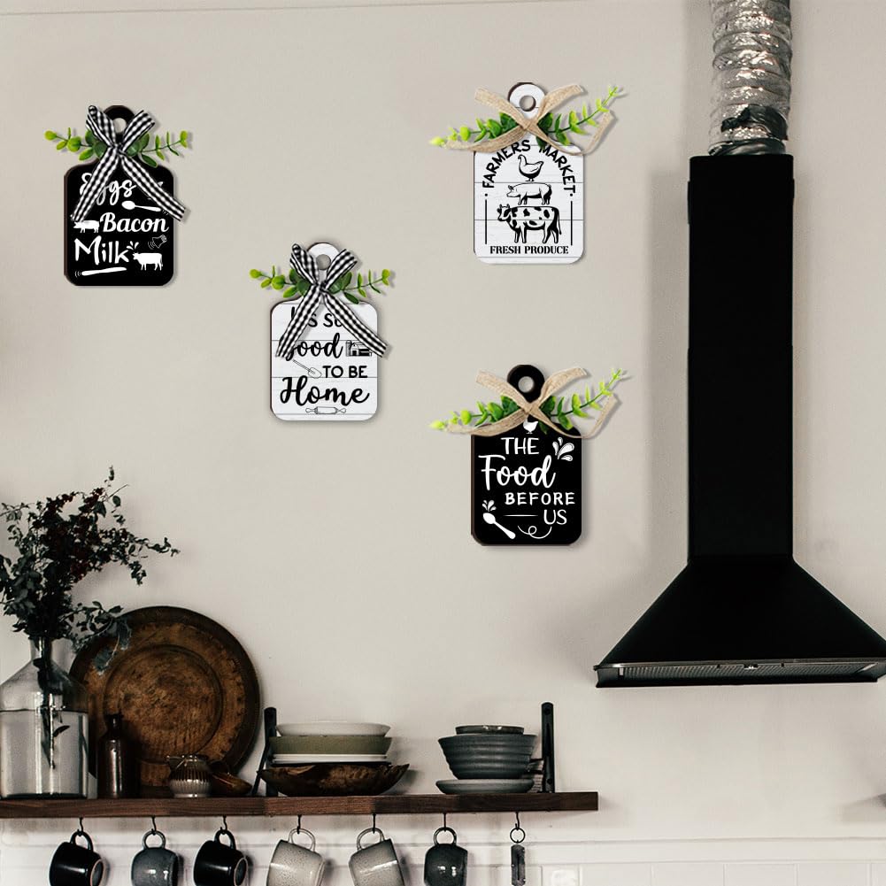 PH PandaHall Set 4 Cartelli In Legno Da Cucina A Forma Di Tagliere – Decorazione Rustica Con Scritte, 15x9 Cm