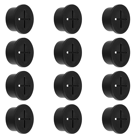 12pcs Cable Cord Grommet 3/4 Inch, Wire Cable Grommet Hole Cover with Storage Case, Rubber Cords and Cables Organizer for Desk Wire Holders for Desk Office Home School Computer (Black)
