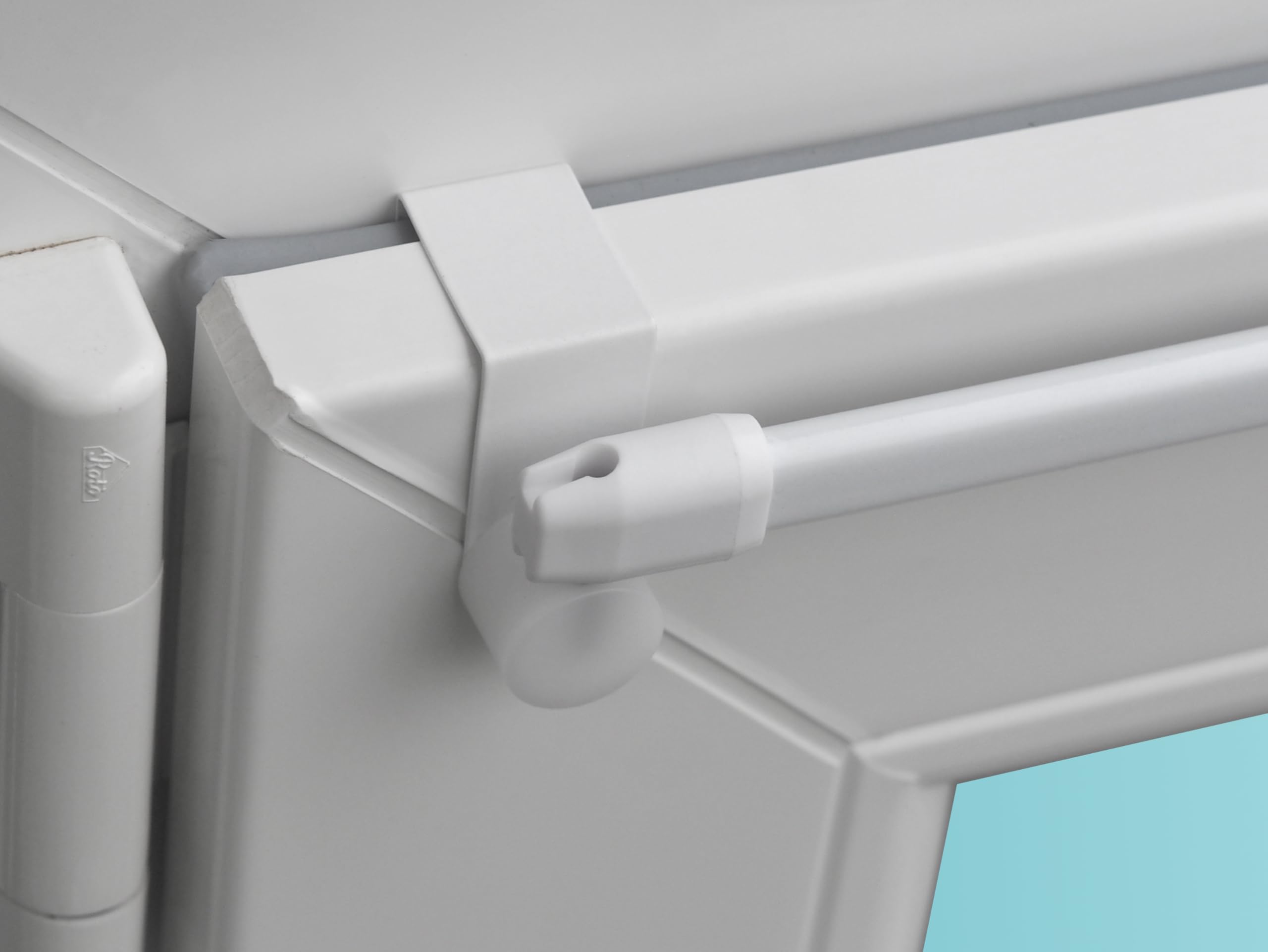Gardinenstange/Vitragestange "Easy", weiß, ausziehbar, inkl. Fensterhaken/Befestigung für einen Klemmbereich (Fensterdicke) von 15-20 mm, Befestigung oben oder seitlich am Fenster (80-100cm)