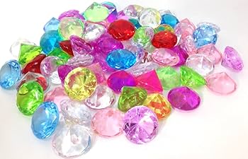 Amazon | 縁日玩具 カラー宝石 ダイヤカット (約500g) 【宝石