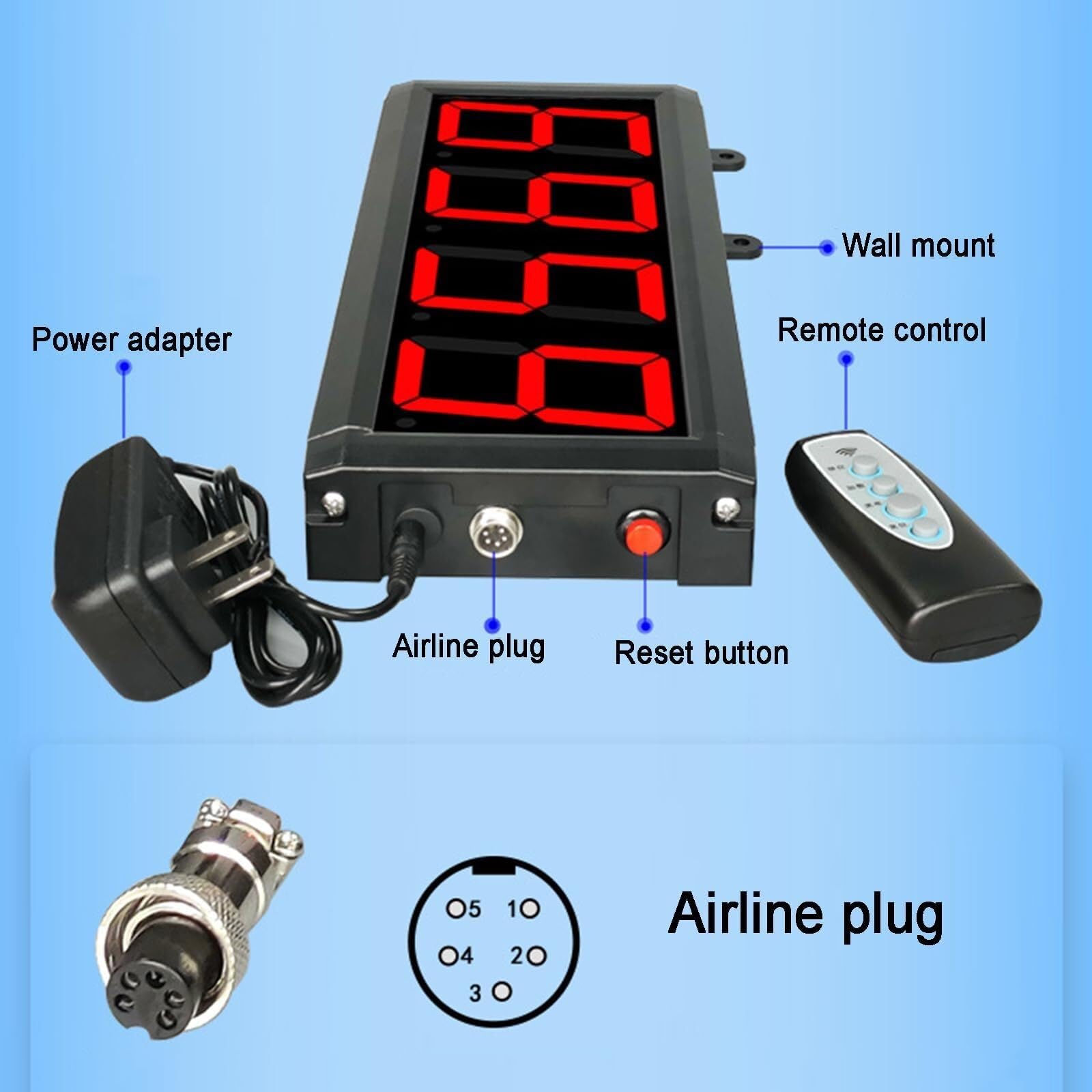 Contador digital con pantalla grande para conteo de personas y vehículos, ideal para líneas de montaje y cintas transportadoras