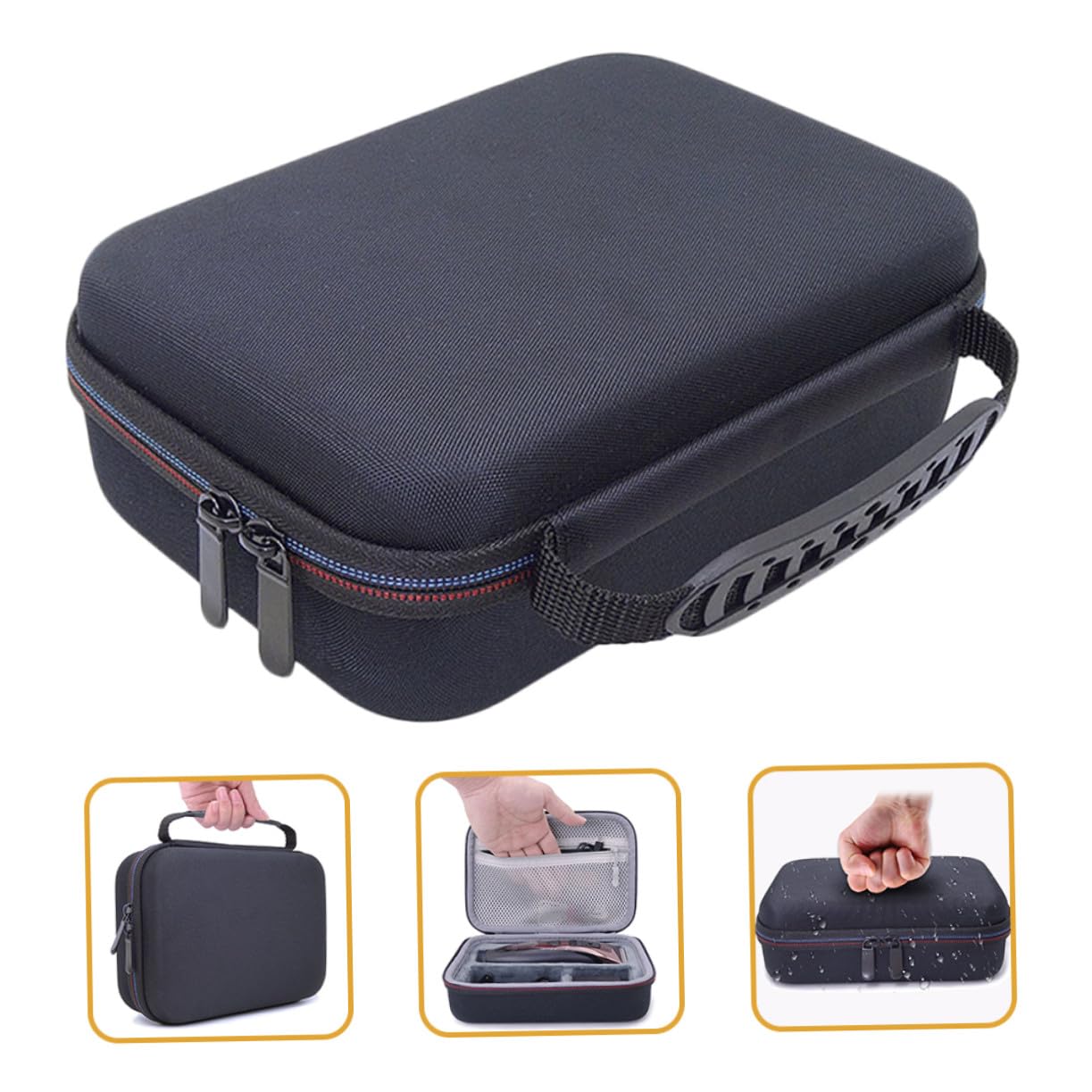 Custodia Organizer per Rasoio Elettrico in Eva Nera Portatile | Uso in Viaggio e Trasferte di Lavoro, Struttura Sottile, Formato Compatto per Contenere Accessori