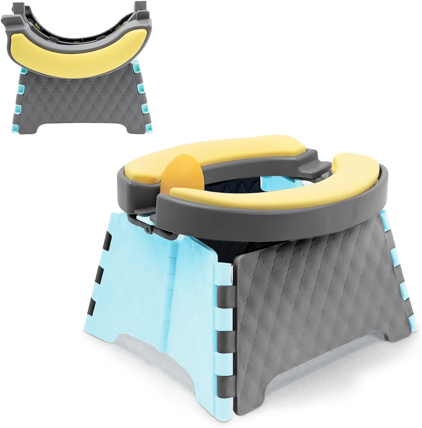 PLUTEO Vasino Portatile Da Viaggio Per Bambini - Pieghevole, In ABS Arancione, Con Borsa E 5 Sacchetti Assorbenti - Ideale Per Auto, Campeggio, Esterni, Fino A 3 Anni - 5