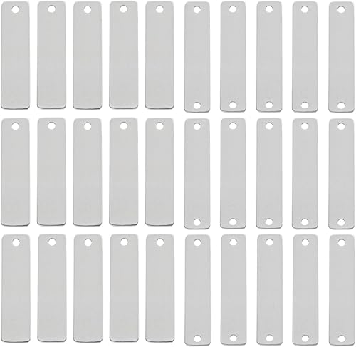 ABBECIAO Paquete de 100 piezas rectangulares para estampado de metal y fabricación de joyas, paquete de 0.06 pulgadas de grosor