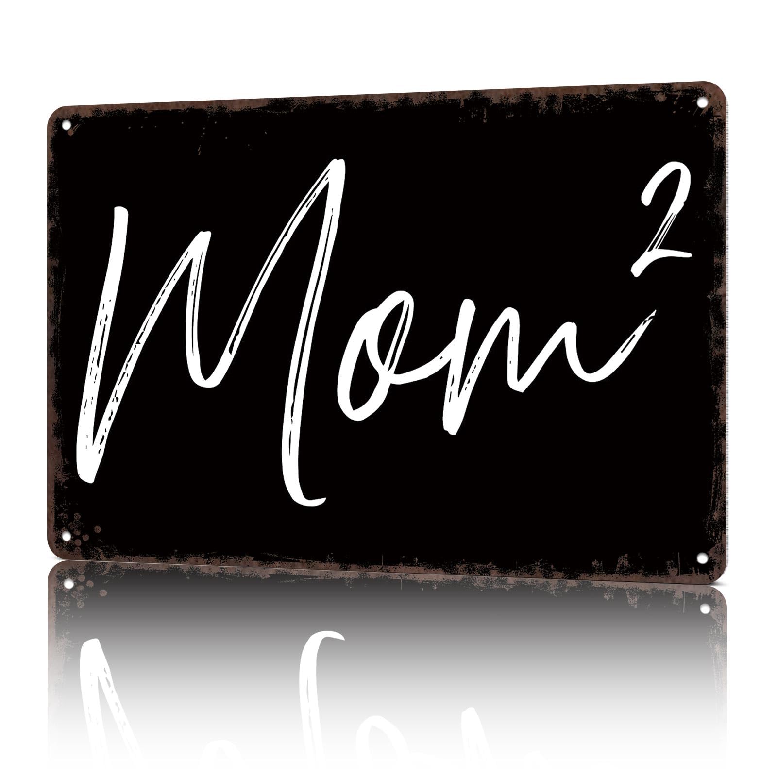 KWQDOZF Vintage Metal Signs Twin Mom Squared Two Funny Tin Sign Poster Wall Art For Home Room Bedroom Office Decor 8x12inch