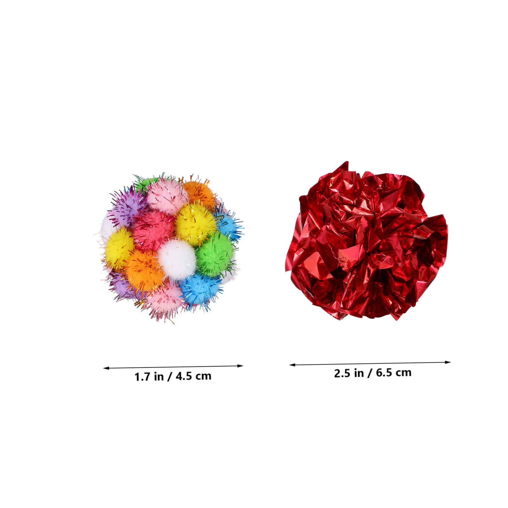 minkissy 125 Piezas Pelota de Peluche perseguir Bolas para Gato Gatito Juguete Pelota interactiva para Gatos Bolas Arrugadas pequeñas Masticar Bola de Gato Bola de Sonido película Pista