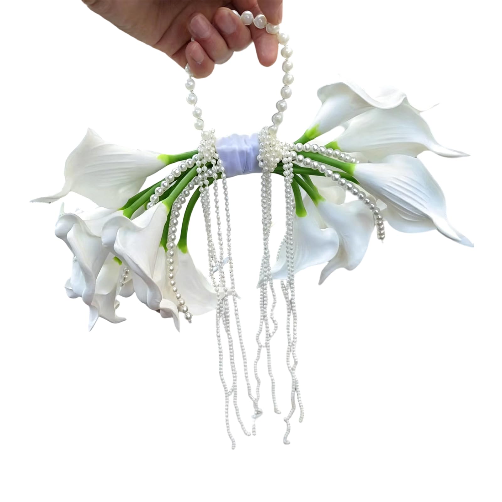 Uqezagpa Satinedc Ribbon Simulation Bridal Bouquet Artificial Flower Hand Carrying Flower for Wedding Ceremonies and Special Event Wedding Ceremony