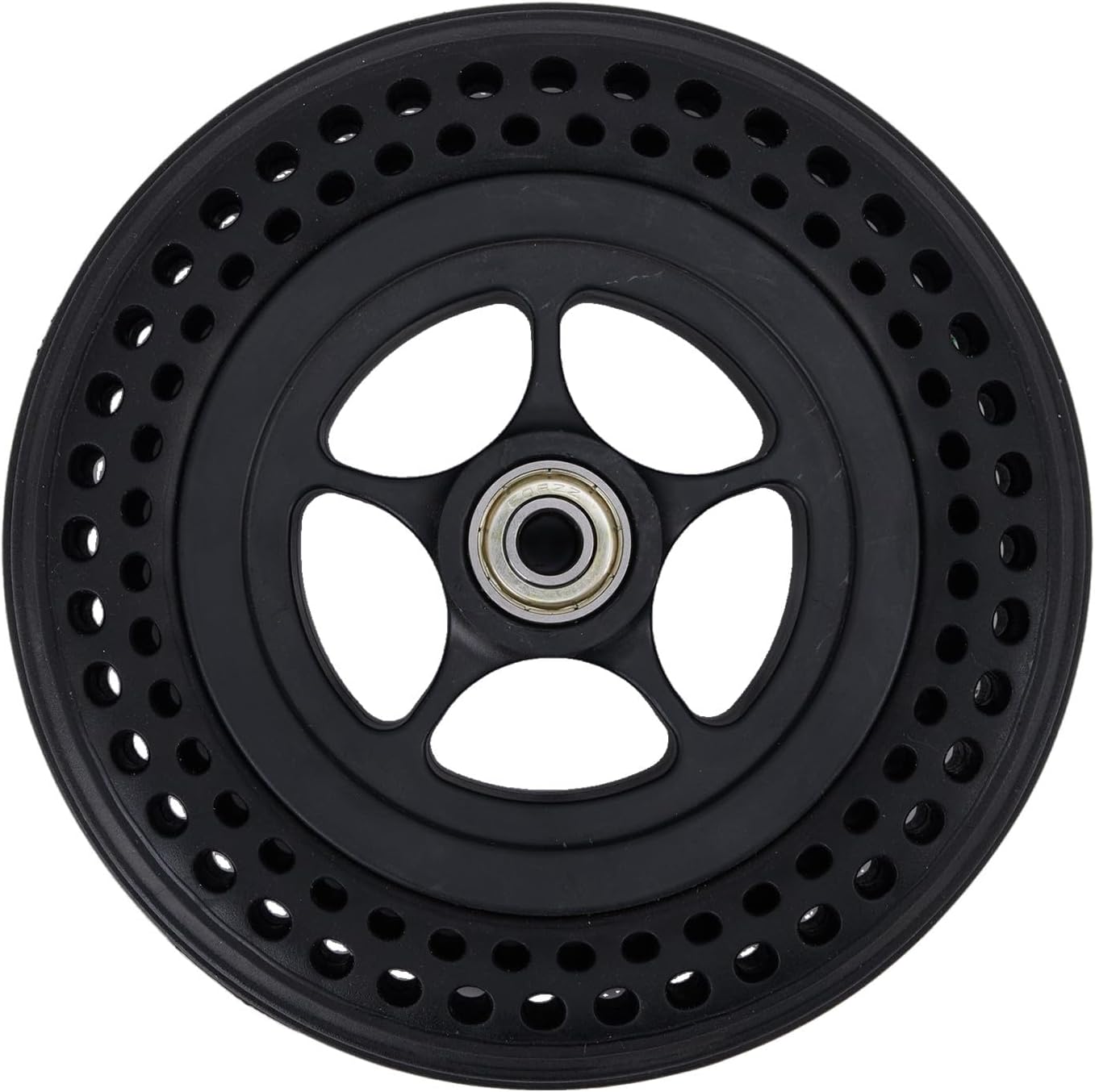 6 Inch Solid Tire with Wheel Hub for Wheelchair, 150mm Puncture-Resistant Rubber Tyre for Ottobock for M2, 8mm Bearing, Black