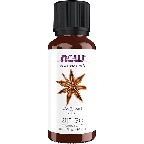 NOW Essential Oils, Anise Oil, Balancing Aromatherapy Scent, Steam Distilled, 100% Pure, Vegan, Child Resistant Cap, 1-Ounce