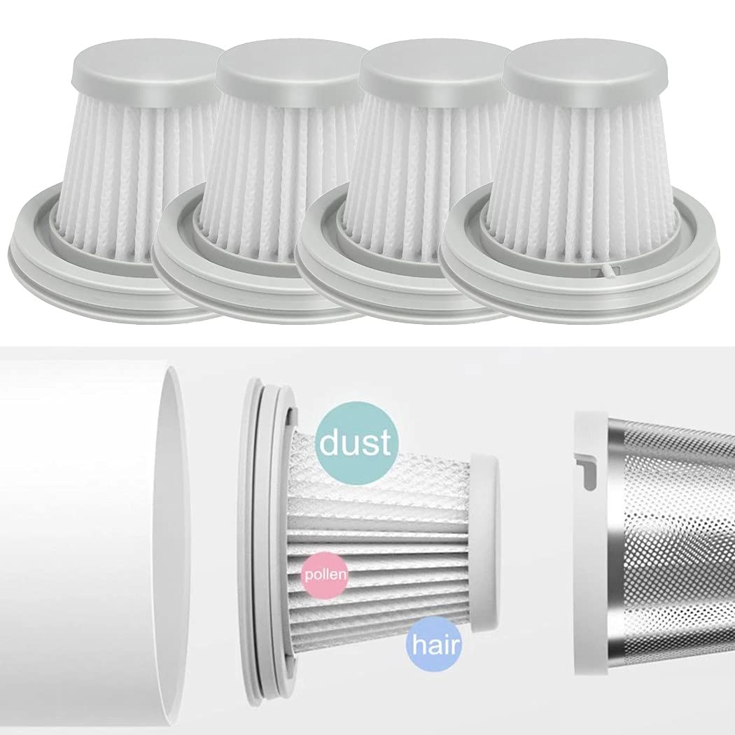 Chuancheng Zestaw 4 filtrów HEPA do odkurzacza Xiaomi Mijia SSXCQ01XY do domu i samochodu