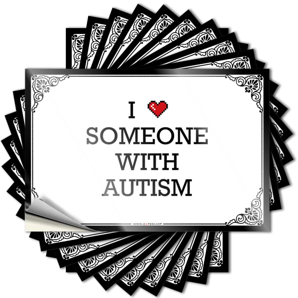 Necessities Funny Sticker Window | I Love Someone with Autism Fire Friends Sticker Pack(12X18CM)