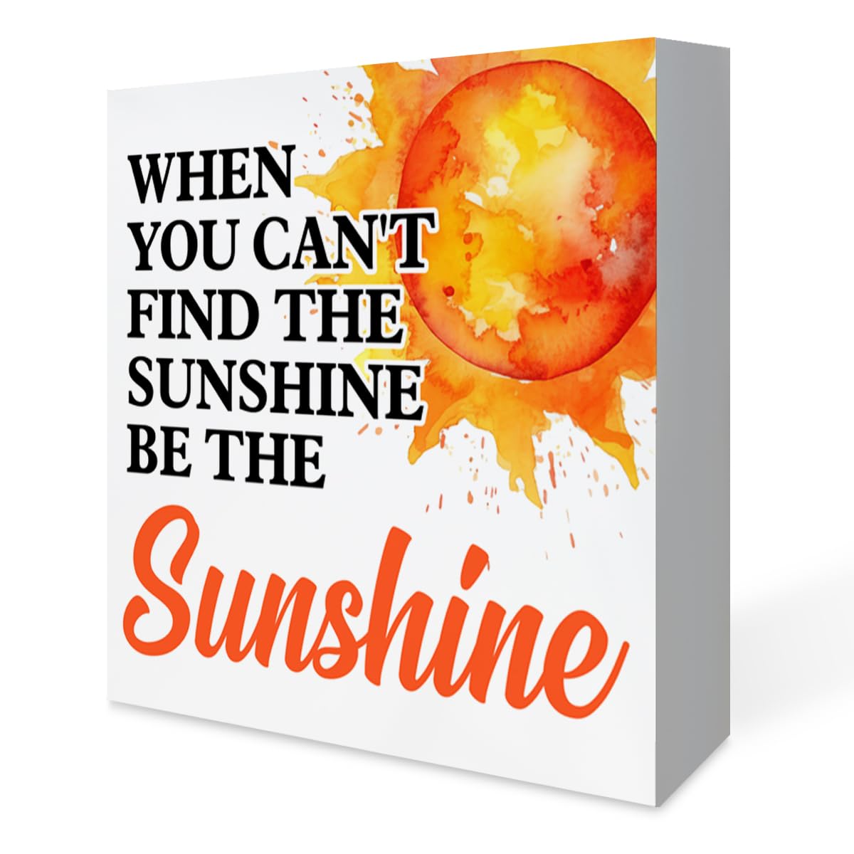 Country Sunshine Wood Box Sign Decor Desk Sign Summer Sunshine Quote Sun Wooden Sign Rustic Home Office Shelf Wall Decoration