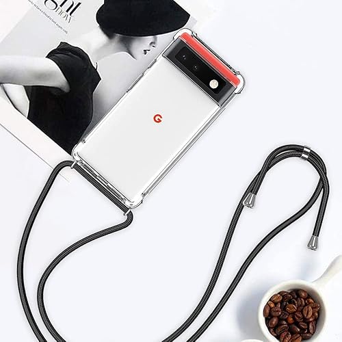 Miniatura 10 de YESPURE Funda transparente para iPhone 12 Pro Max con correa ajustable para el cuello, funda cruzada 12 Pro Max, funda protectora de TPU suave