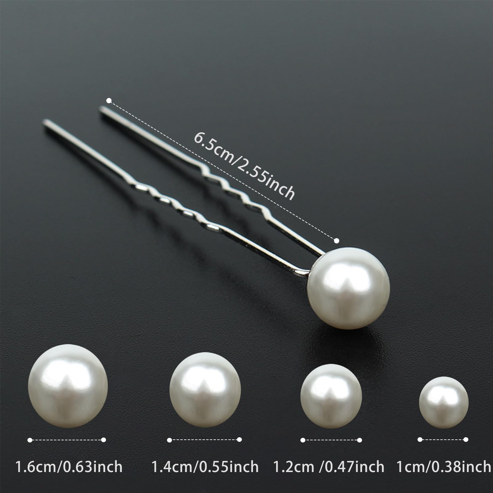 LHOEST 40PCS Pearl Hair Accessories Pins Silver for Girls Women U-Shaped Bridal Hair Accessories for Wedding 4 Sizes Pearls hair accessories for Women's Jewellery - Image 3