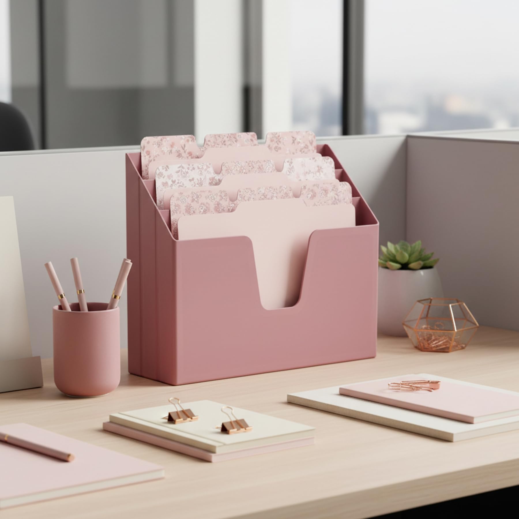 Acrimet Horizontal Trieur Organisateur de Document A4 (Plastique) (Couleur Rose)