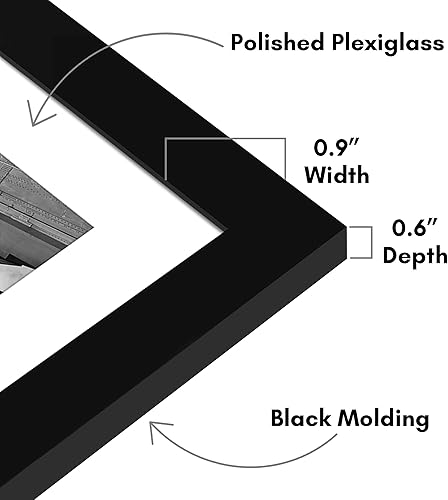 Vista 386 de Americanflat Portarretratos de 8 x 12 pulgadas con plexiglás pulido, juego de 2 portarretratos de 6 x 8 pulgadas con paspartú o para fotos de 8 x 12
