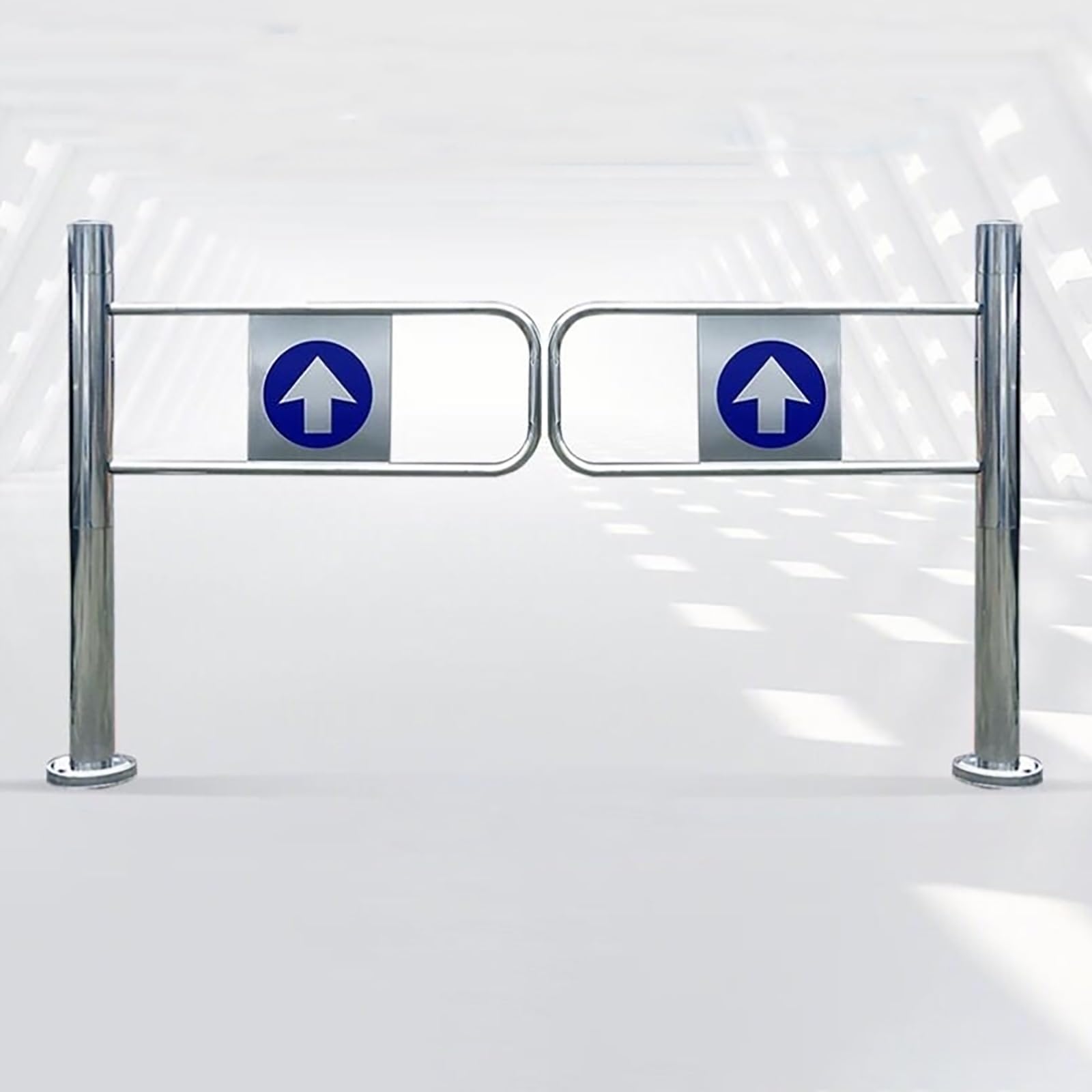 Aioneer Swing Gate With Gate Springs, 1-Way Swing Entrance Door, Stainless Steel Safety Gate For Library, Park, Warehouse-190cm/74.8in